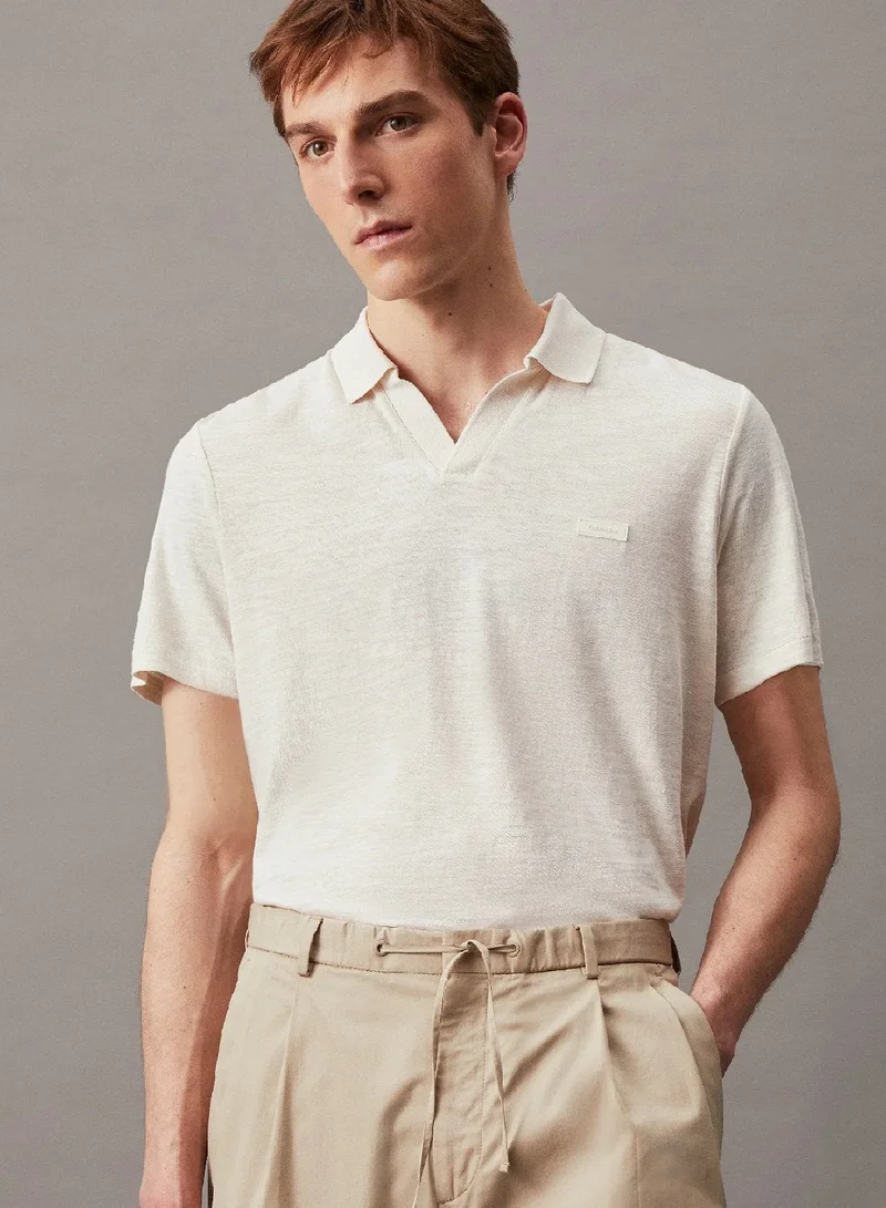 CALVIN KLEIN Cotton Linen Polo Shirt